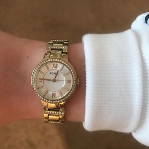 Gold fossil watch
